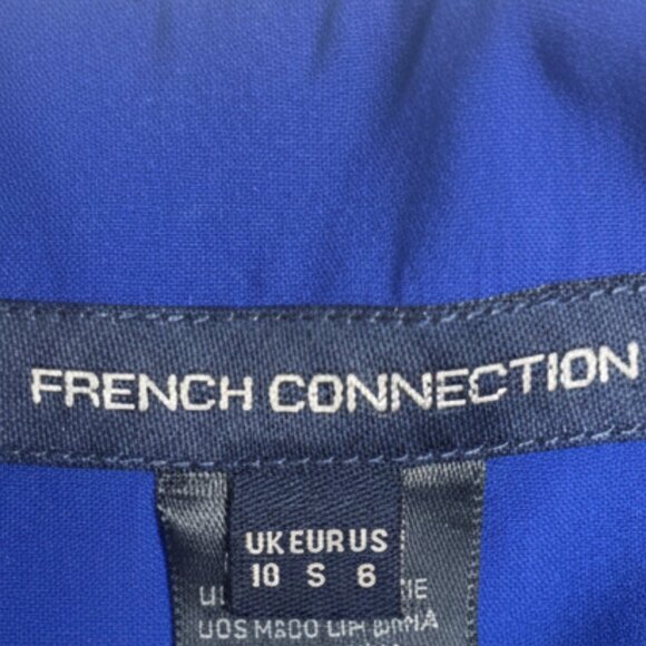 French Connection Mini Dress Royal Blue Whisper High Neck Spaghetti Strap Size 6 - Picture 5 of 5